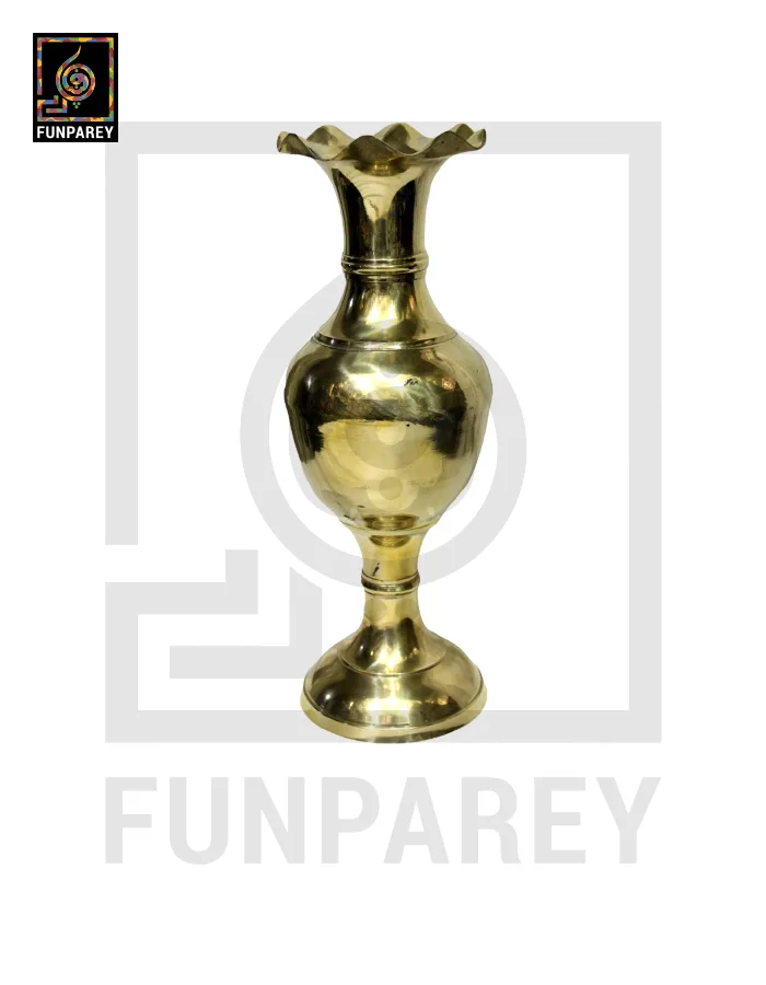 Handmade 14" Ample Belly Brass Vase Pair "Slick"