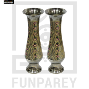 Handmade 12" Brass Vase Pair 'Blossom'