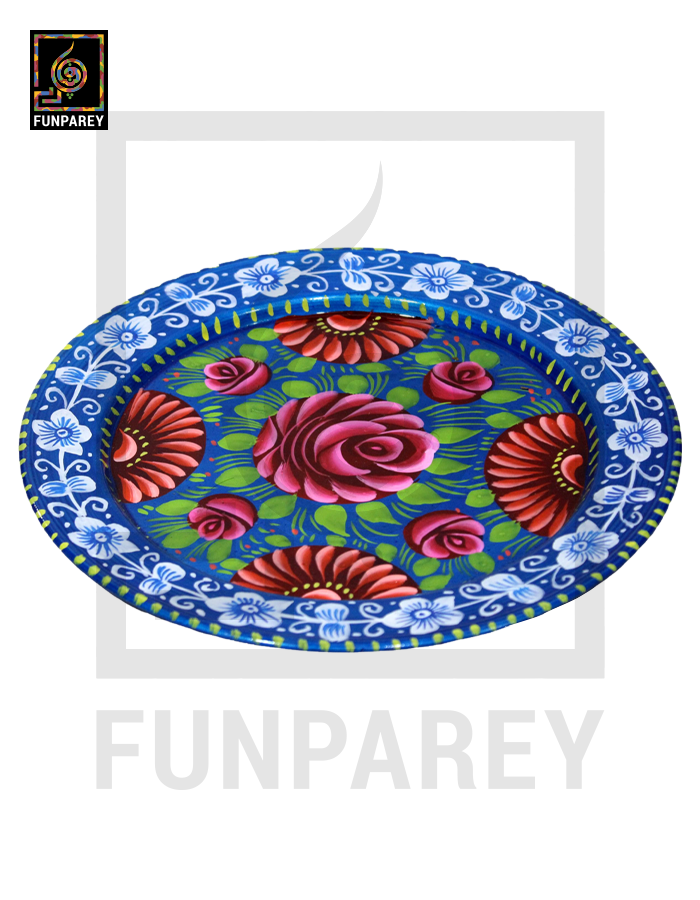 Tamchini Chainak Set (Truck Art Enamelware Tea Set) - Blue