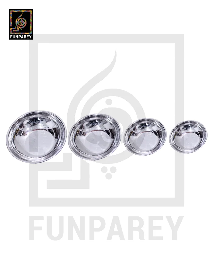 Steel Bowl Set with Engraved Quranic Verses (4 Pieces)