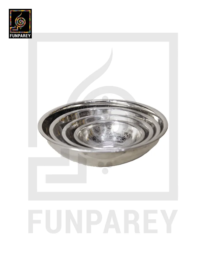 Steel Bowl Set with Engraved Quranic Verses (4 Pieces)