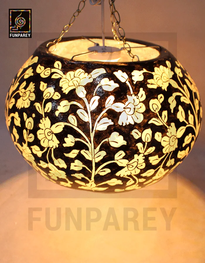 Camel Skin 13" Hanging Lamp "Stygian"