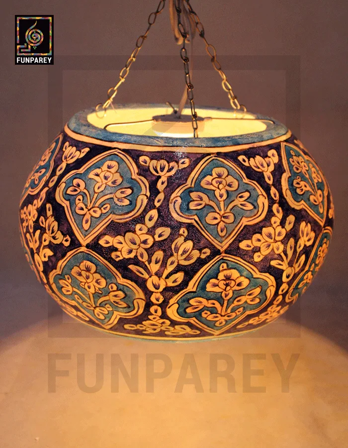 Camel Skin 13" Hanging Lamp "Azuric V2"