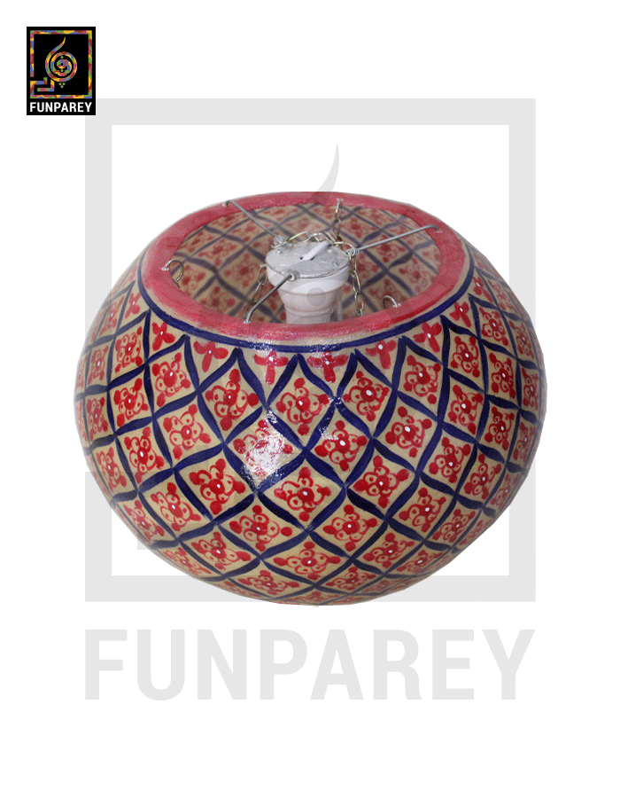 Camel Skin 13" Hanging Lamp "Coral"