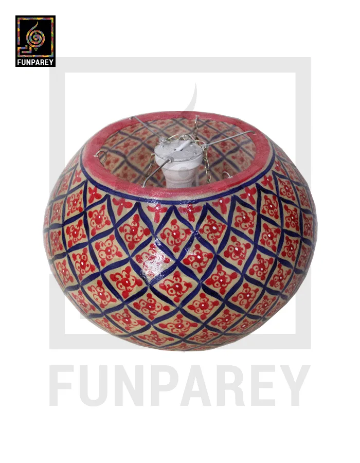 Camel Skin 13" Hanging Lamp "Coral"