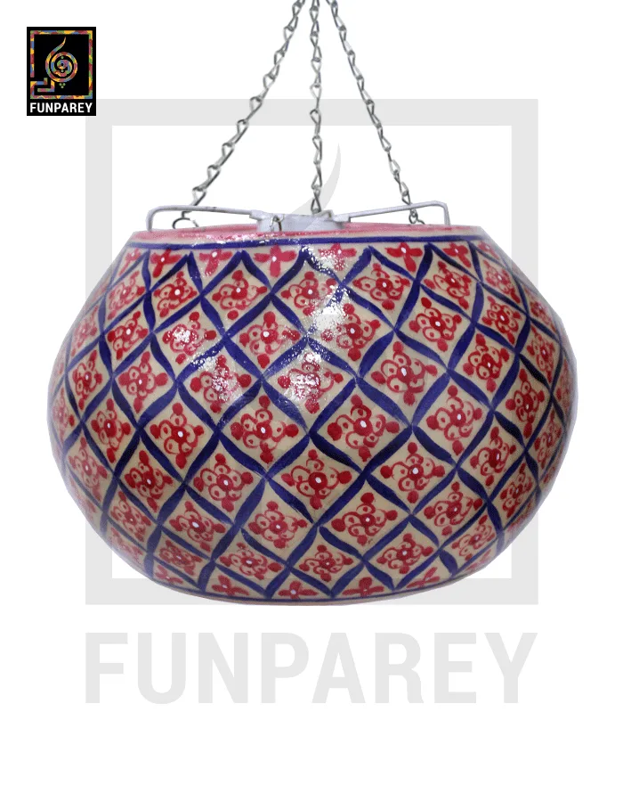 Camel Skin 13" Hanging Lamp "Coral"