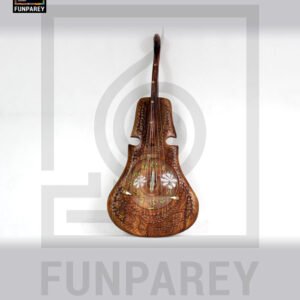 Wooden Hand Carved Guitar Wall Clock