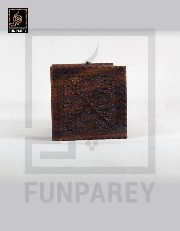 Hand Carved Large Wooden Lamp With Flat Head