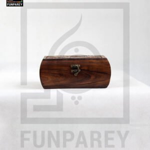 Hand Carved Wooden Jewelry Box 8/5 With Rounded Sides