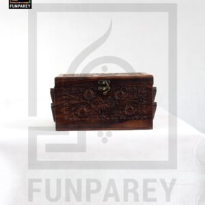 Hand Carved Wooden Cantilever Jewelry Box 6/9