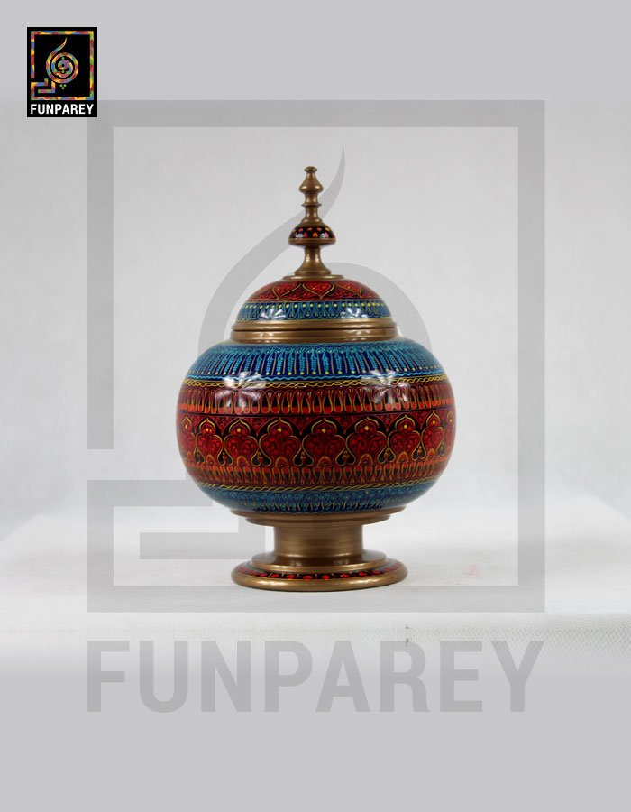 Candy Jar Gumbad - Nakshi Makrama Red and Blue