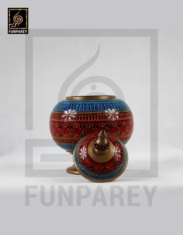 Candy Jar Gumbad - Nakshi Makrama Red and Blue