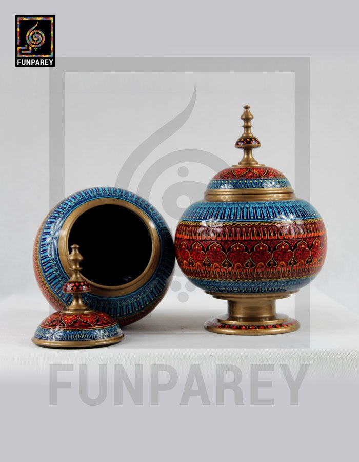 Candy Jar Gumbad - Nakshi Makrama Red and Blue