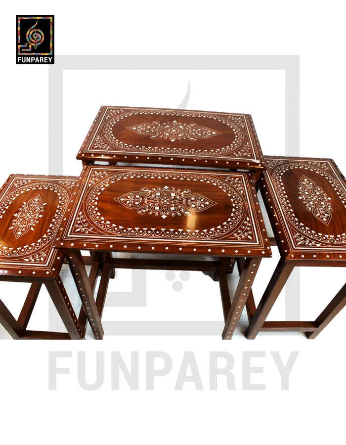 Nesting Tables With Galahad White Fiber Work