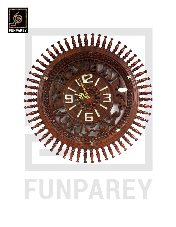 Handmade Wooden Kalma Wall Clock Round 18"