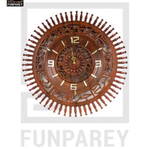 Handmade Wooden Wall Clock Loh-e-Quran 21"
