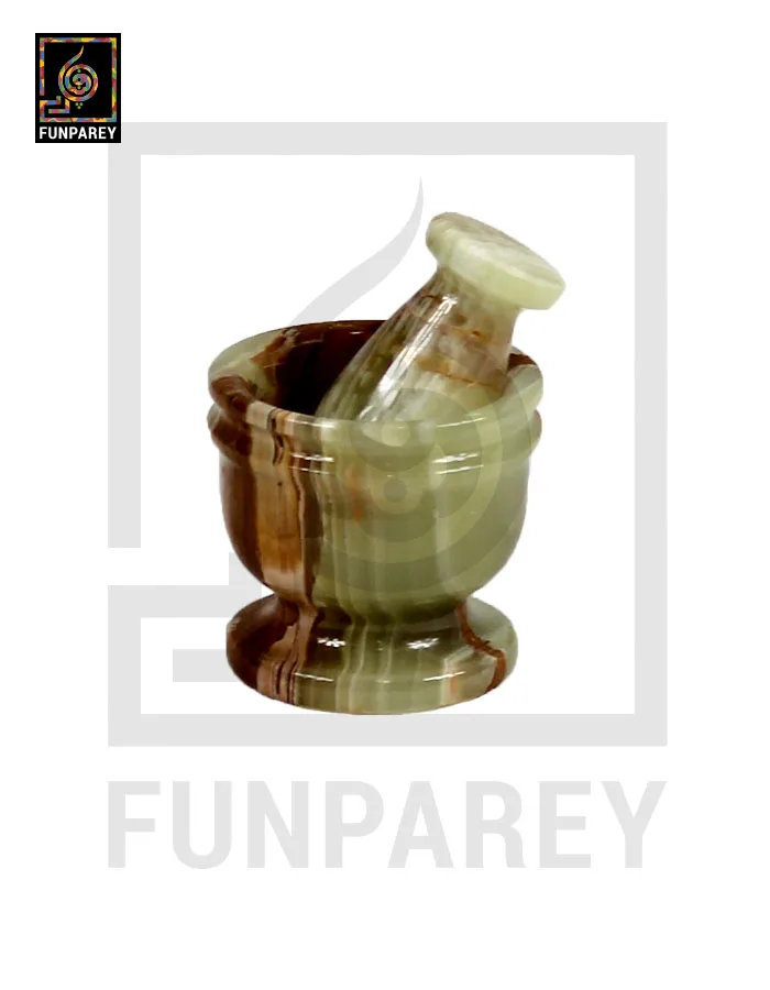 Onyx Stone Mortar & Pestle 3"