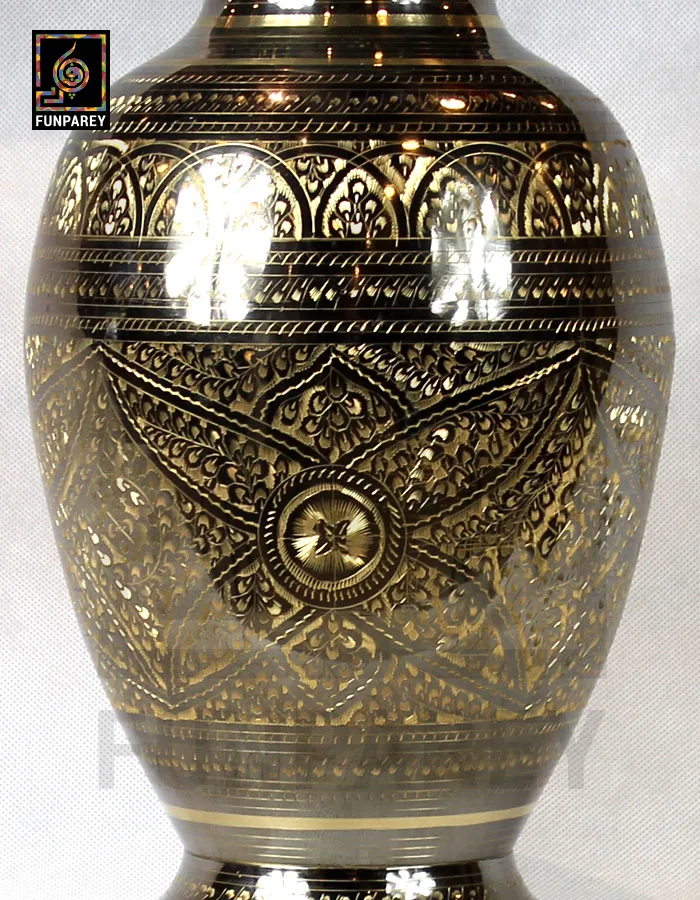 Handmade Decorative Brass Vase Heavy 14" Wedge