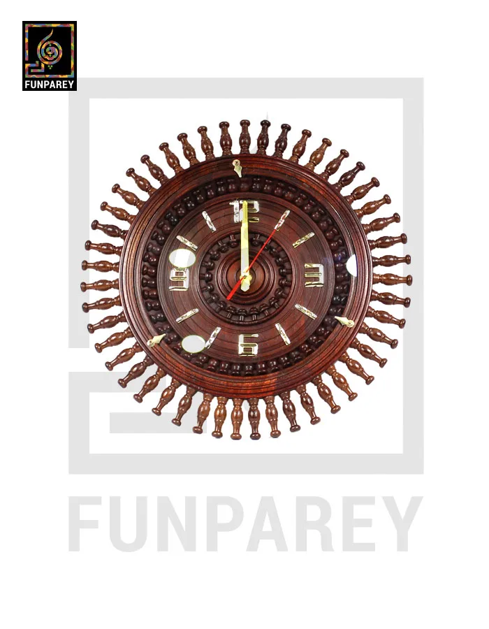 Handmade Wooden Wall Clock Round 16"