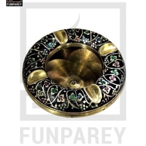 Premium Brass Multicolor Ashtray with Motif Works (Large)
