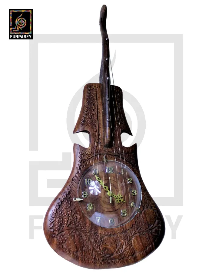 Handmade Premium Wooden Guitar Clock Large