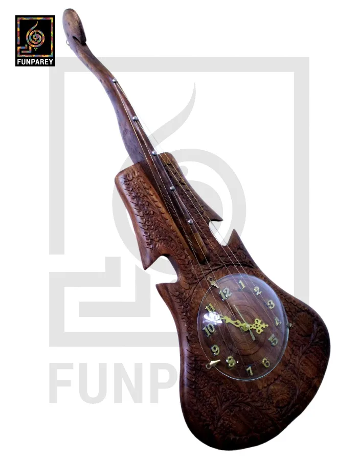 Handmade Premium Wooden Guitar Clock Large