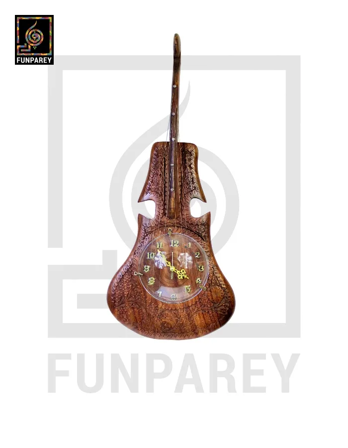 Handmade Premium Wooden Guitar Clock Large
