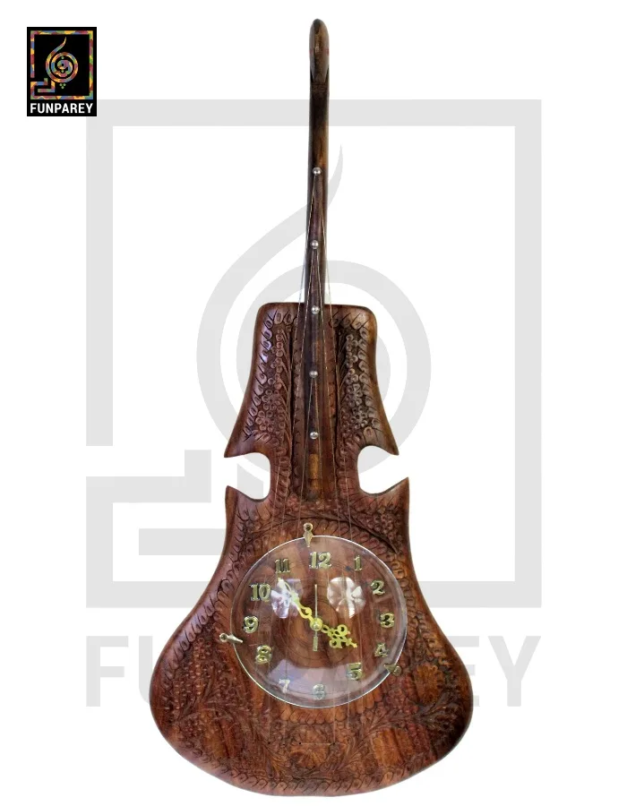 Handmade Premium Wooden Guitar Clock Large