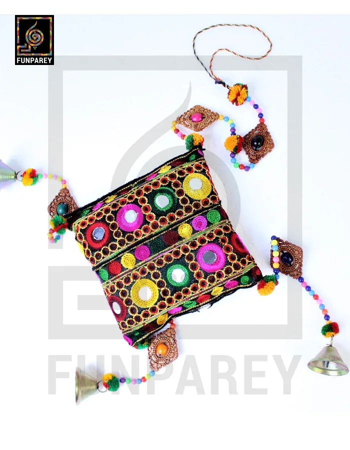 Handmade Antique Embroidered Cushion Door Chime Small (Single)