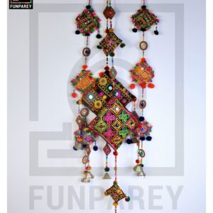 Handmade Antique Embroidered Cushion Door Chime Set (1 Large,1 Small and 2 Square)