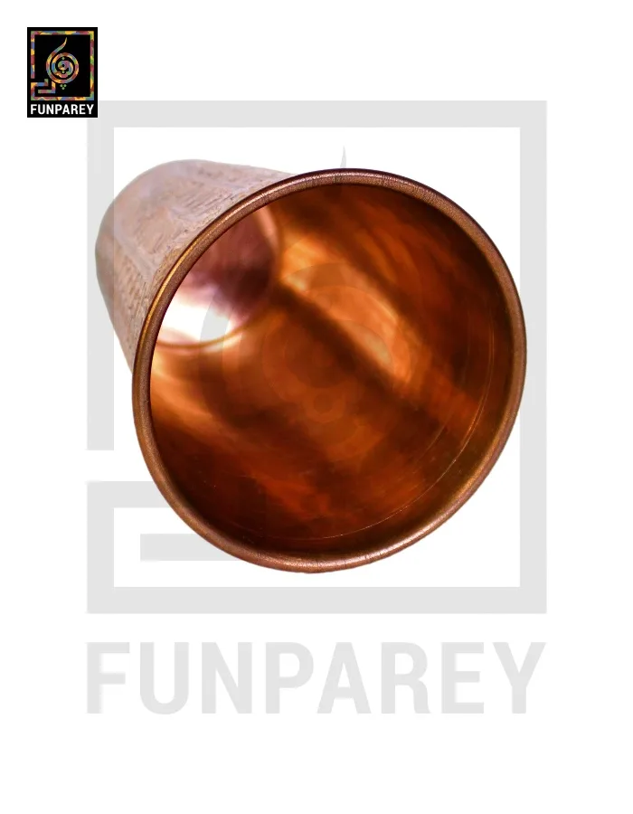 Premium Copper Drinking Glass Large Engraved