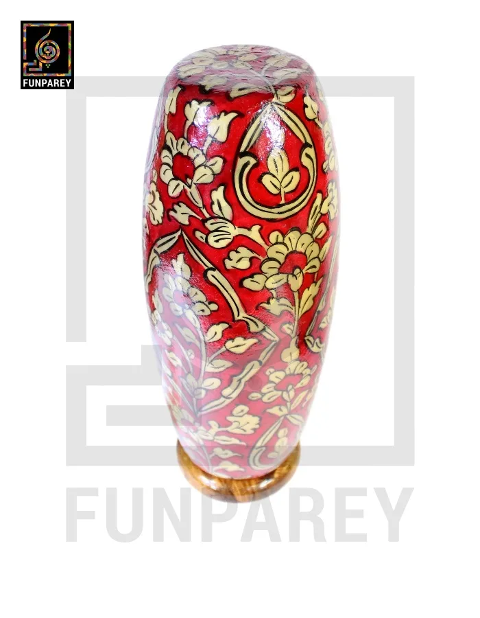 Camel Skin Table Lamp 15" Scarlet Floral