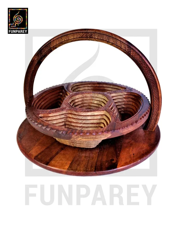 Handmade Wooden Premium Spring Tray 14"