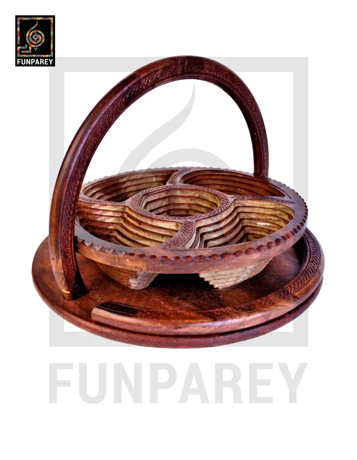 Handmade Wooden Premium Spring Tray 14"