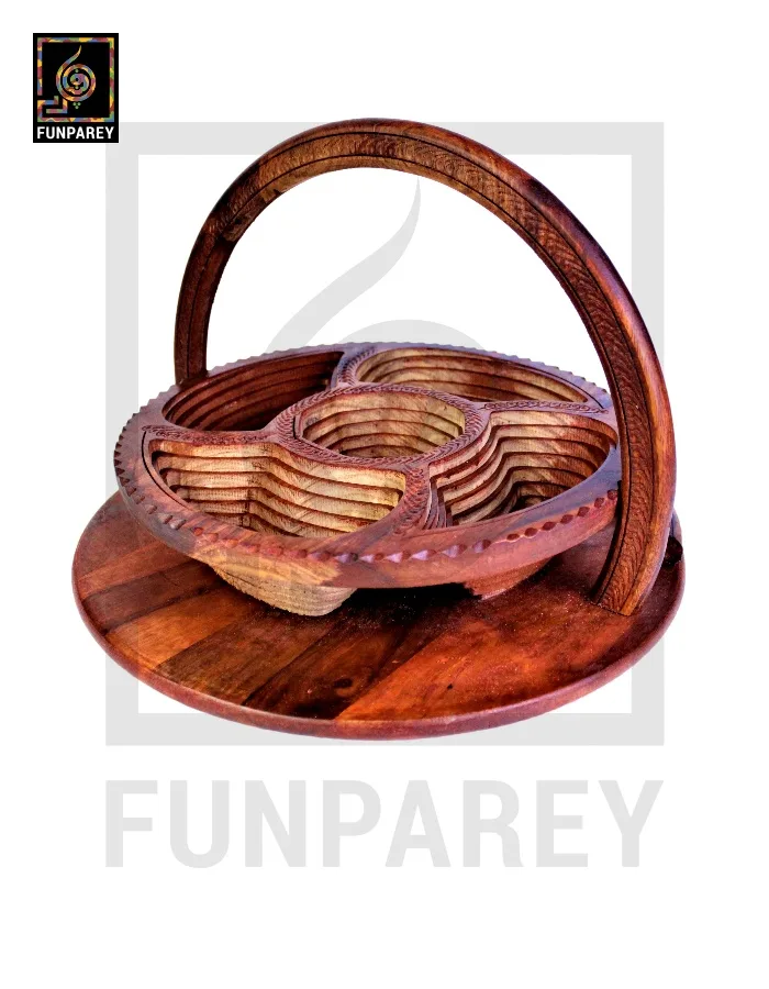 Handmade Wooden Premium Spring Tray 14"