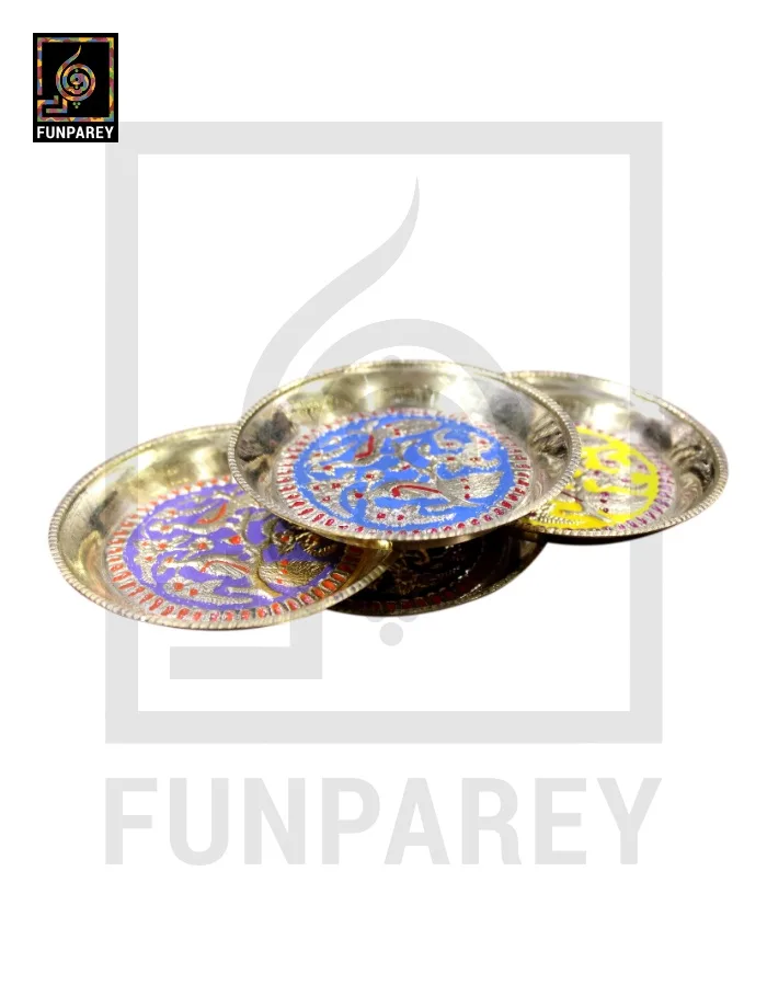 Brass Colorful 3" Small Dishes Set (4 pieces)