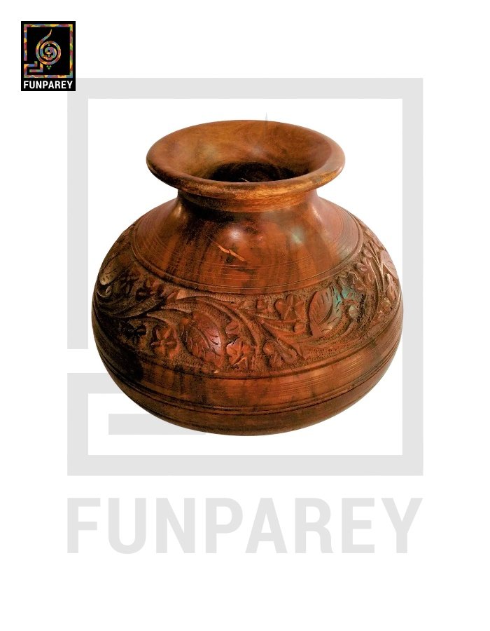 Hand Carved Premium Wooden Vessel Large 12" Single