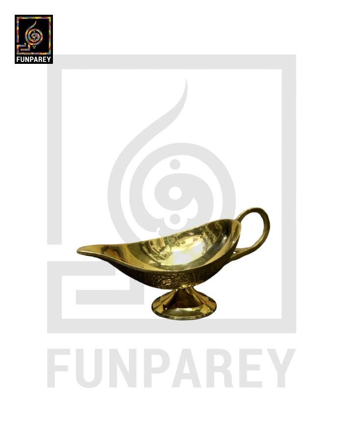 Hand Crafted Antique Brass Diya Large