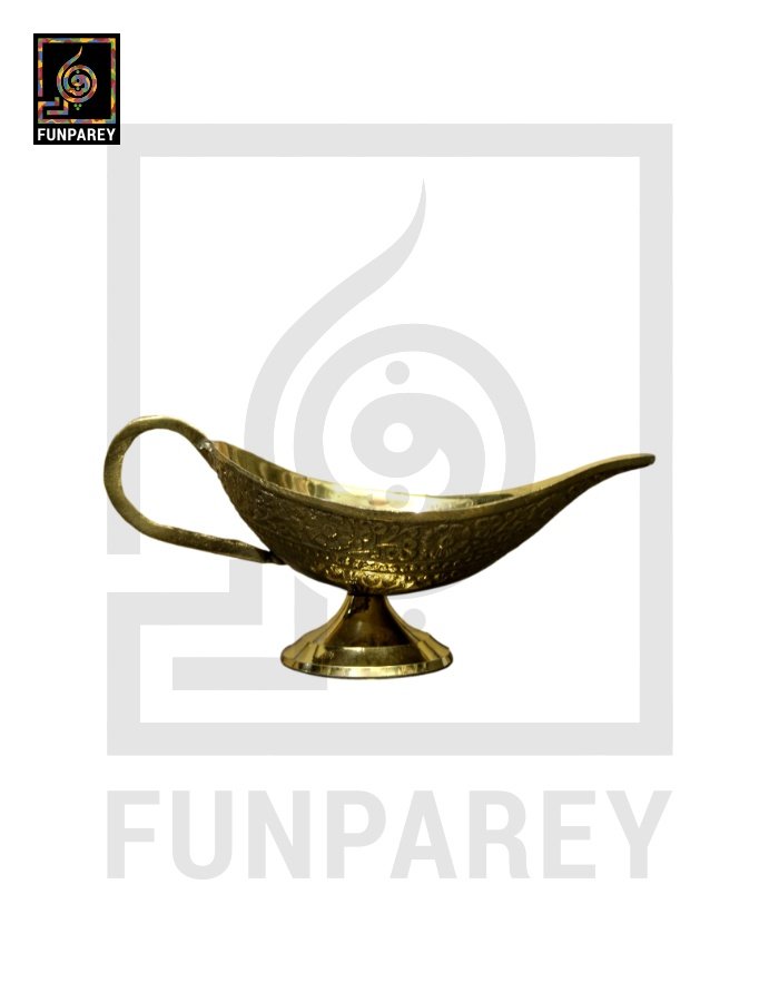 Hand Crafted Antique Brass Diya Large
