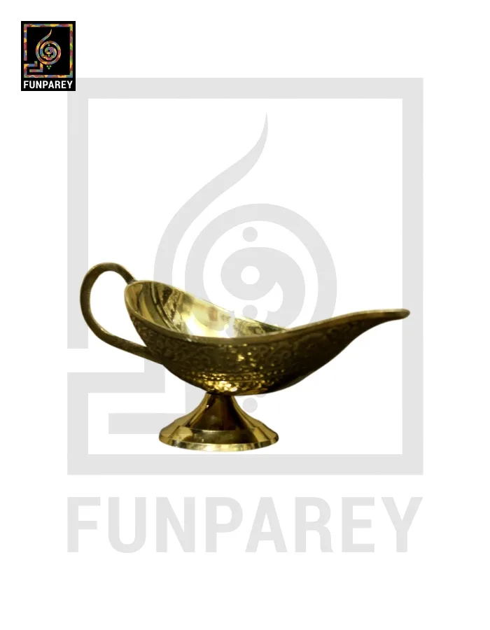 Hand Crafted Antique Brass Diya Large