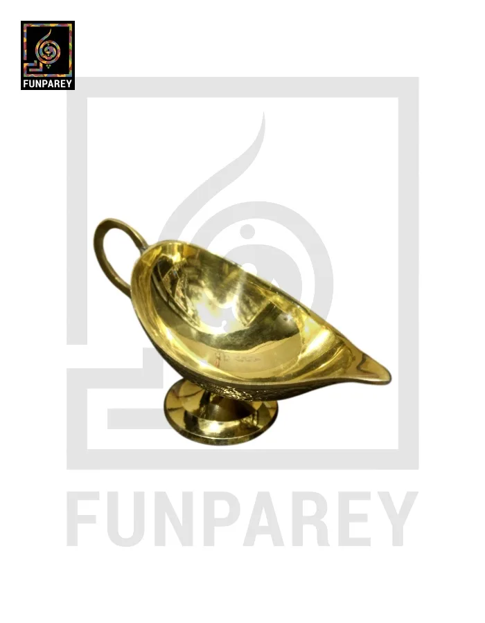 Hand Crafted Antique Brass Diya Large