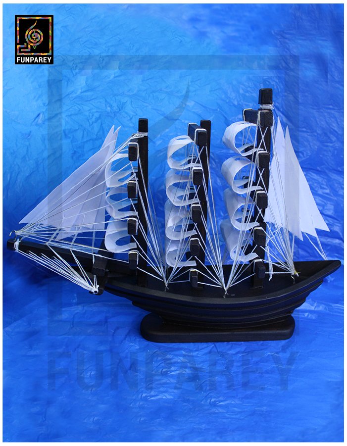 Handmade Wooden Sailing Ship Model (Medium) 18/13