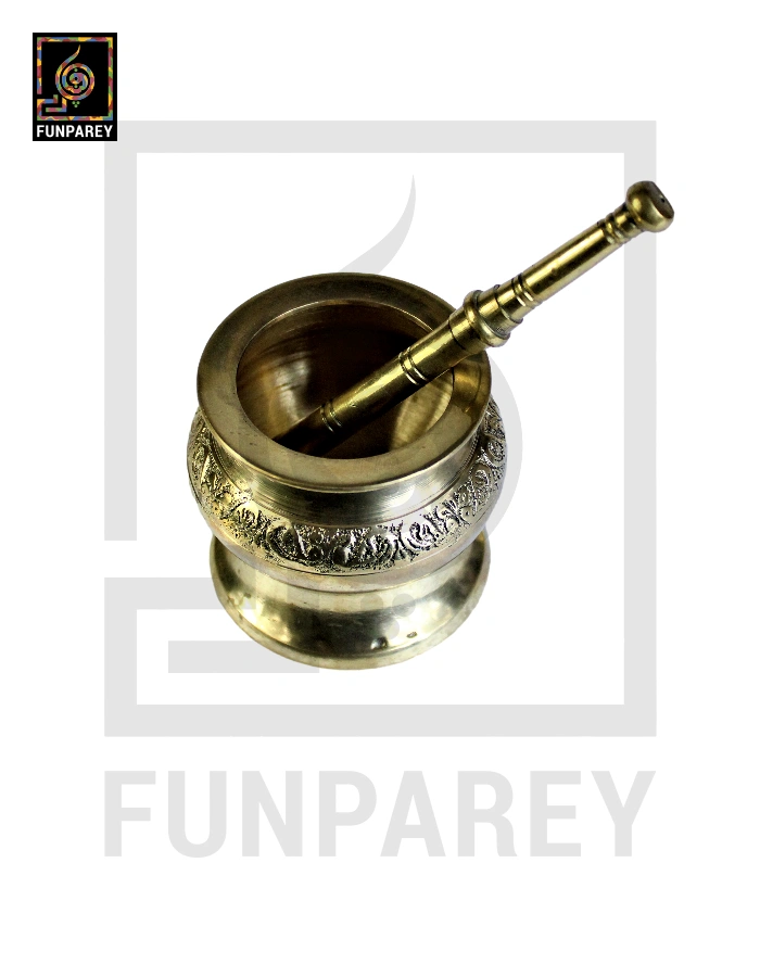 Decorative Brass Chatu Wata Medium (Mortar and Pestle)