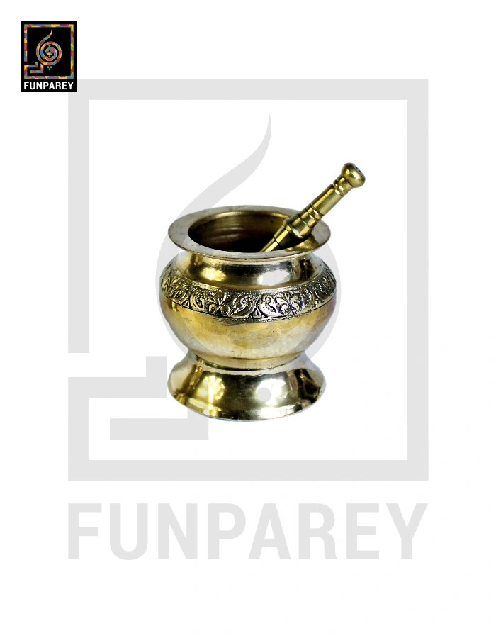 Decorative Brass Chatu Wata Medium (Mortar and Pestle)