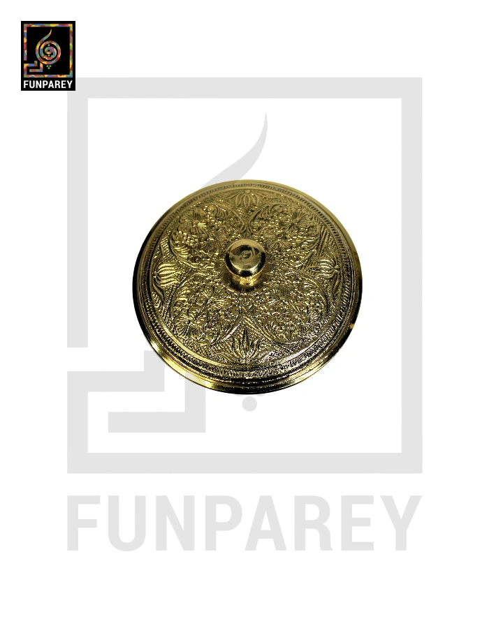 Handcrafted Brass Bowl Golden with Lid Medium