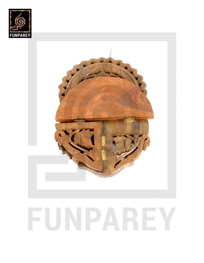 Hand Carved Wooden Distinct Wall Shelf