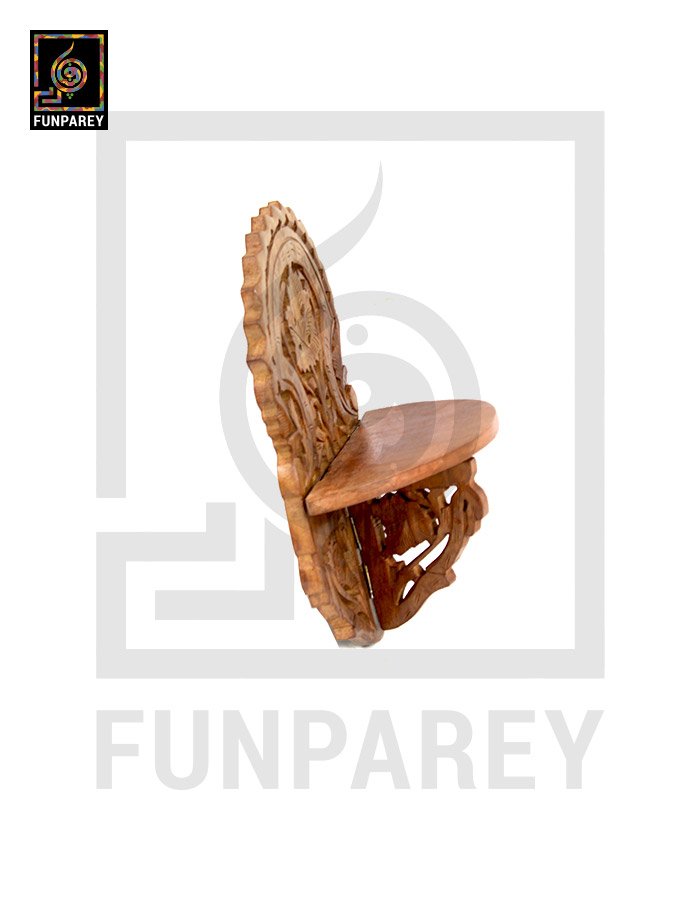 Hand Carved Wooden Distinct Wall Shelf