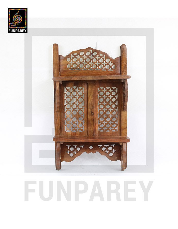 Handcarved Wooden Legacy Wall Shelf Large