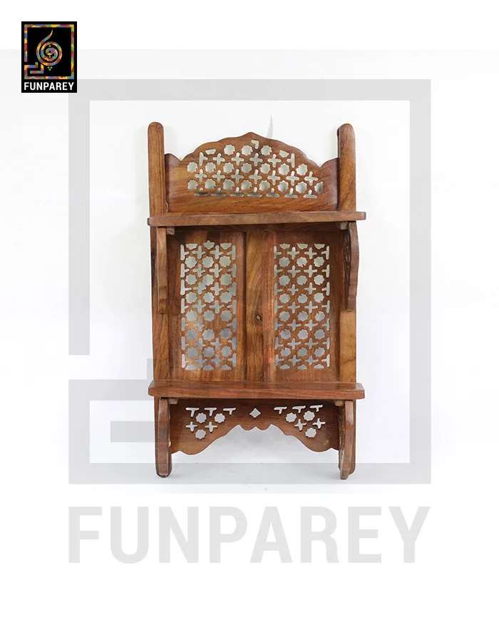 Handcarved Wooden Legacy Wall Shelf Large