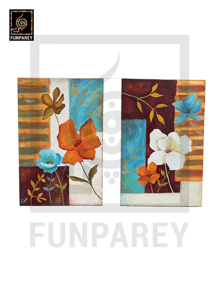 Flower Painting "FLORAL GLOW" 12x18" (Pair)